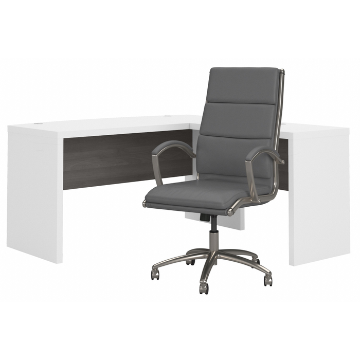 Echo L Shaped Bow Front Desk with High Back Chair