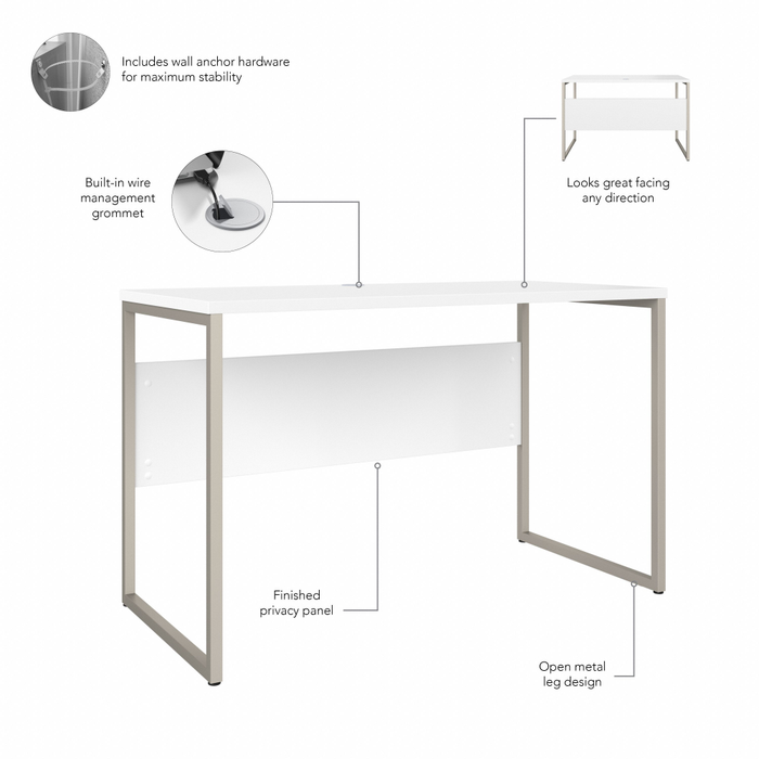 Hybrid 48W x 24D Computer Table Desk with Metal Legs