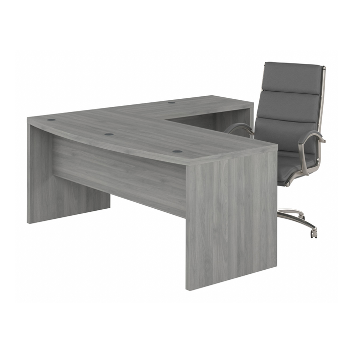 Echo 72W Bow Front L Shaped Desk and Chair Set