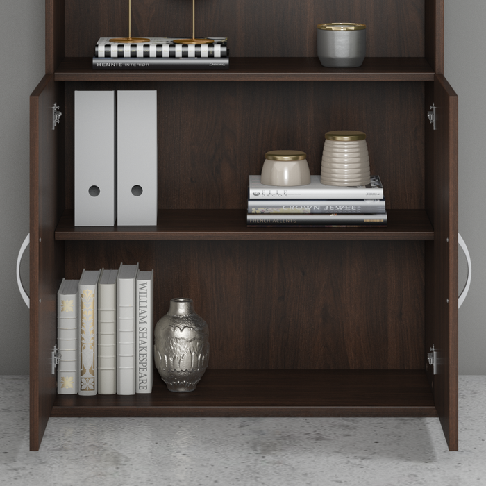Studio C Tall 5 Shelf Bookcase with Doors