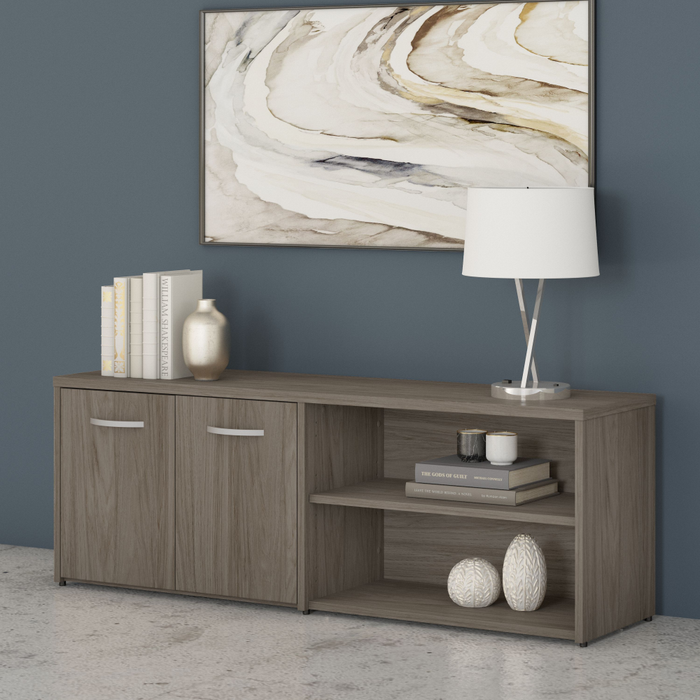 Studio C Low Storage Cabinet with Doors and Shelves