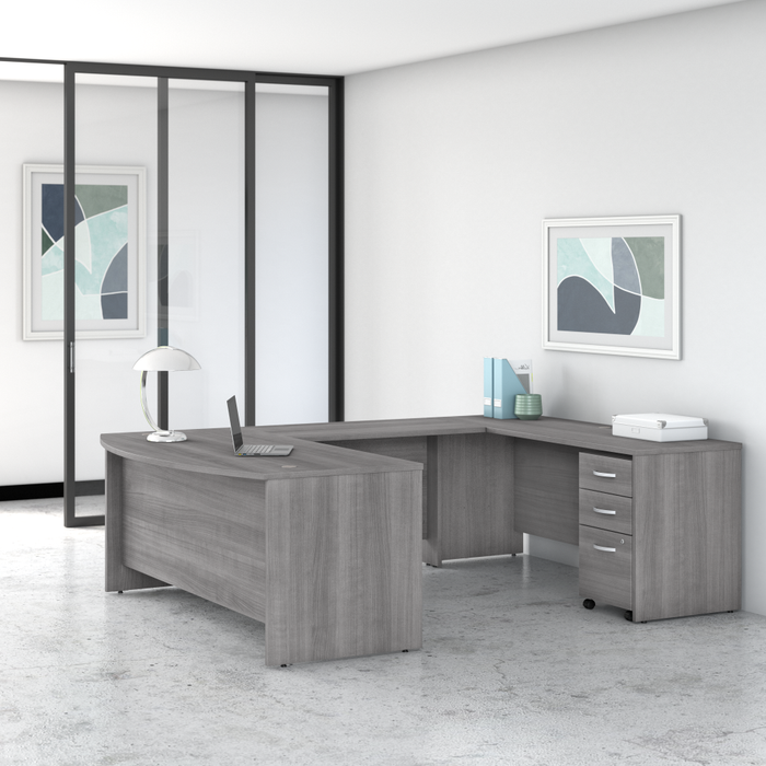 Studio C 72W x 36D U Shaped Desk with Mobile File Cabinet
