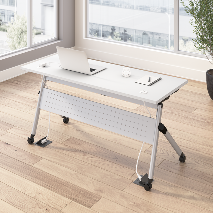 Envision 60W Folding Training Table with Powered Grommets
