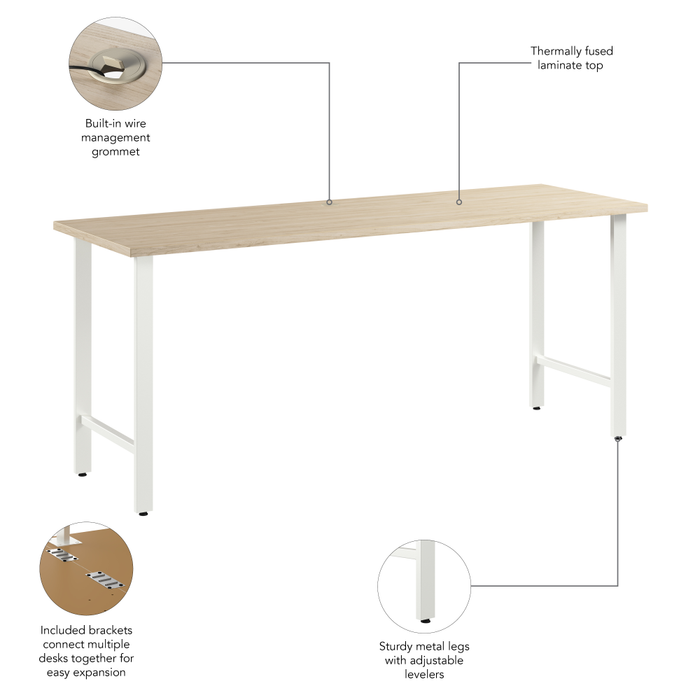 Hustle 72W x 24D Computer Desk with Metal Legs