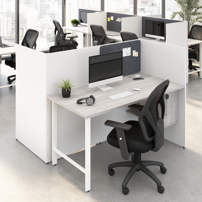 Hustle 60-inch 2 Person Office Cubicles with Locking Storage Cabinet