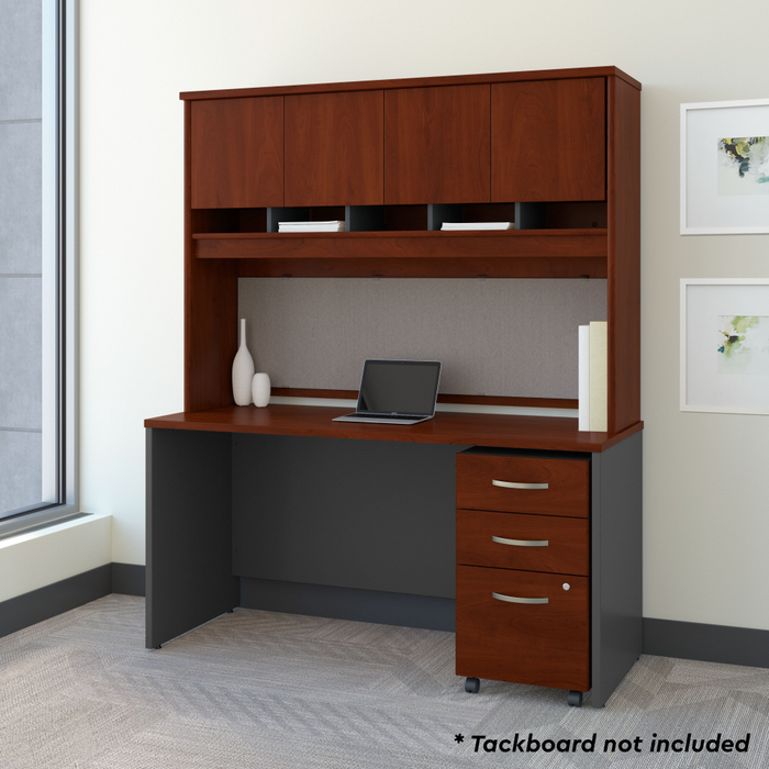 Series C 60W x 24D Office Desk with Hutch and Mobile File Cabinet