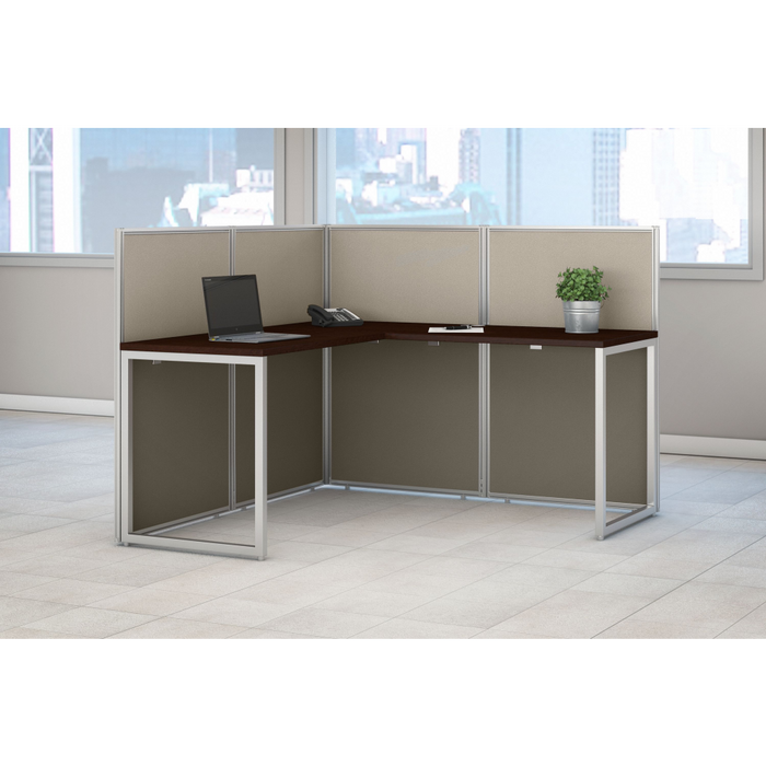 Easy Office 60W L Shaped Cubicle Desk Workstation with 45H Panels