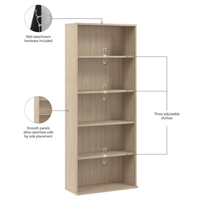 Hustle Tall 5 Shelf Bookcase