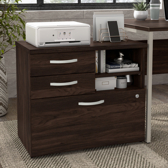 Hybrid Office Storage Cabinet with Drawers and Shelves