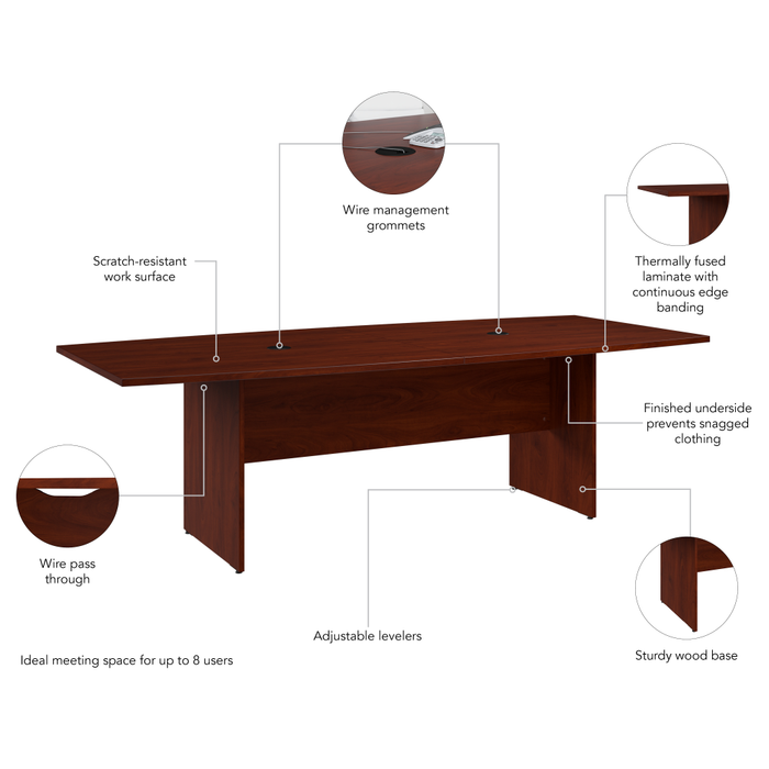 96-inch Office Conference Table with Wood Base