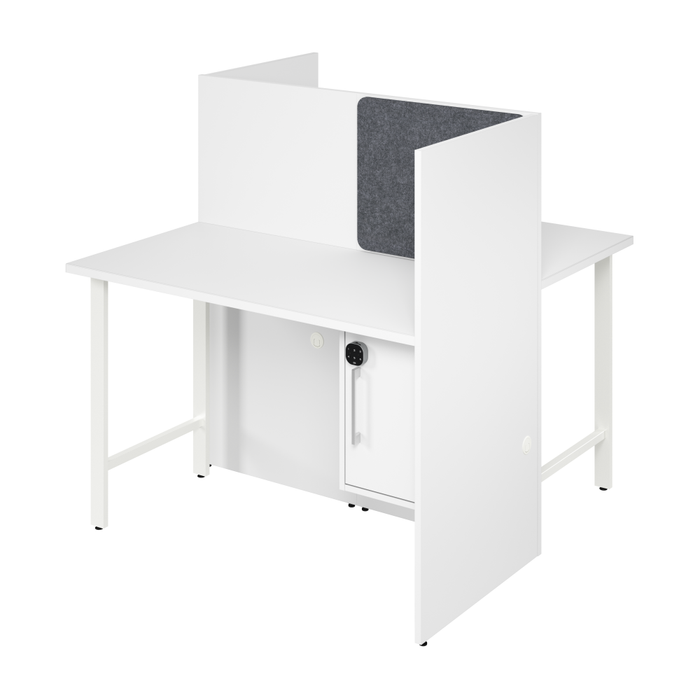 Hustle 48-inch 2 Person Office Cubicles with Locking Storage Cabinet