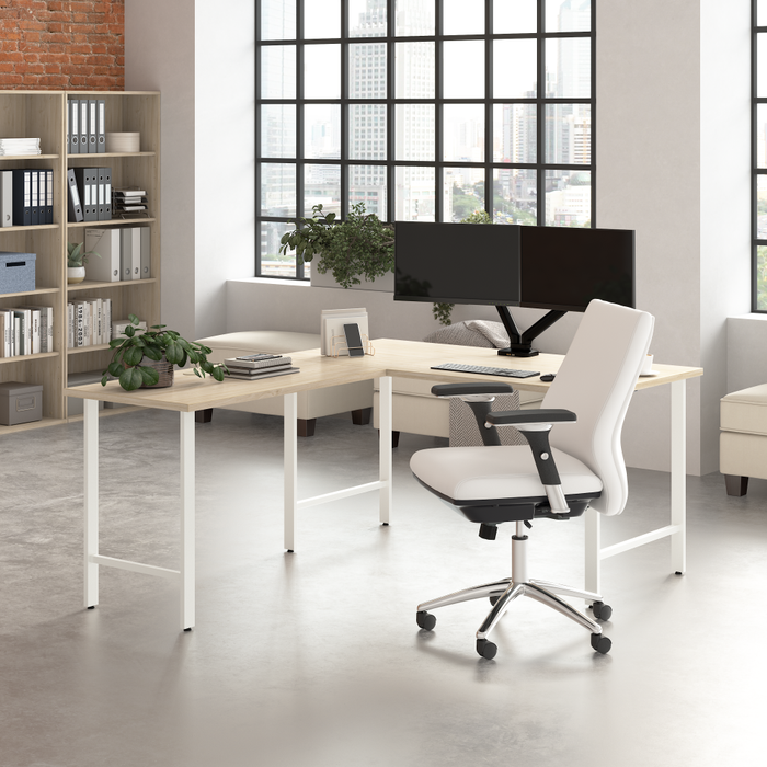 Hustle 60W x 30D L Shaped Computer Desk with Metal Legs