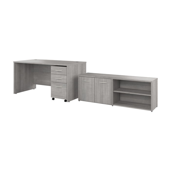 Studio C 60W x 30D Office Desk with Storage Return and Mobile File Cabinet