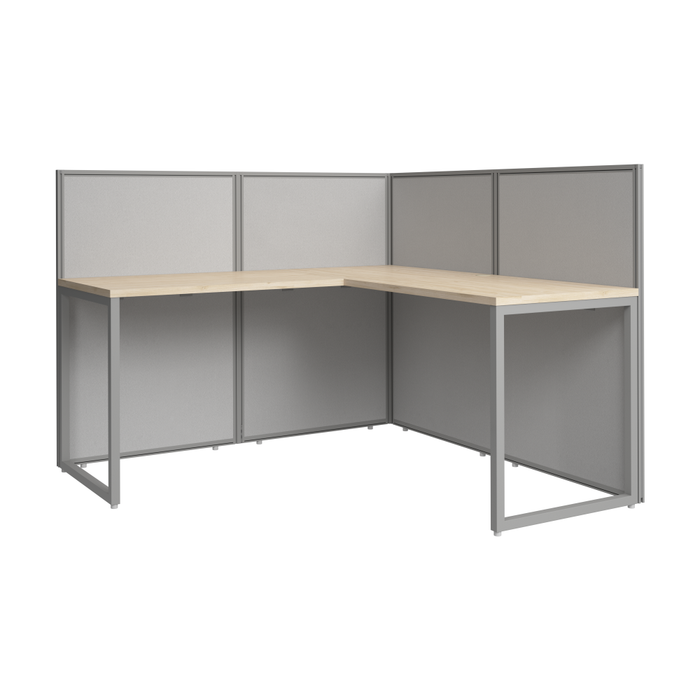 Easy Office 60W L Shaped Cubicle Desk Workstation with 45H Panels