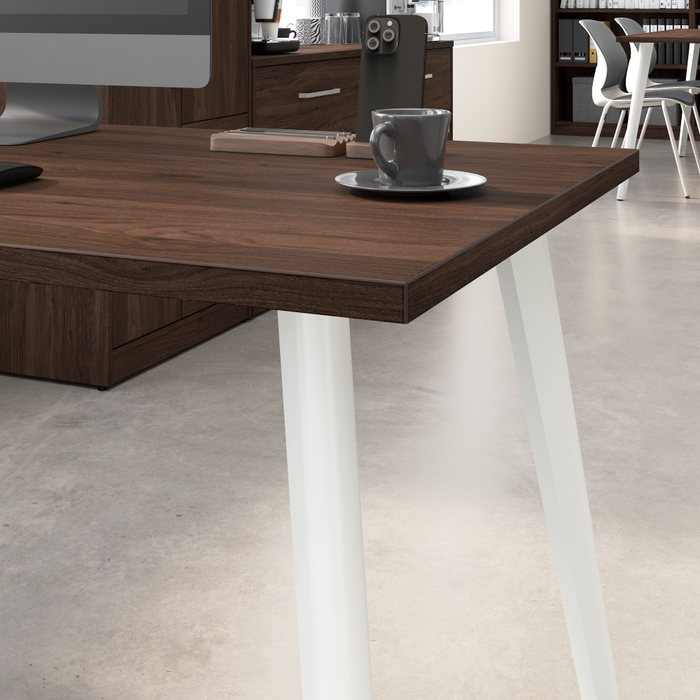 Vista 60W Desk with Splayed Metal Legs and 3 Drawer Mobile File Cabinet
