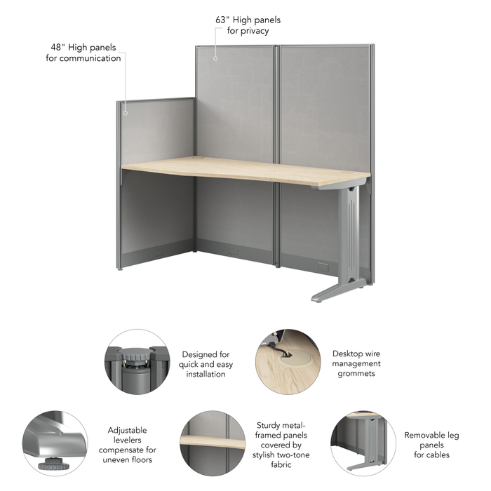 Office in an Hour 65W x 33D Straight Cubicle Desk