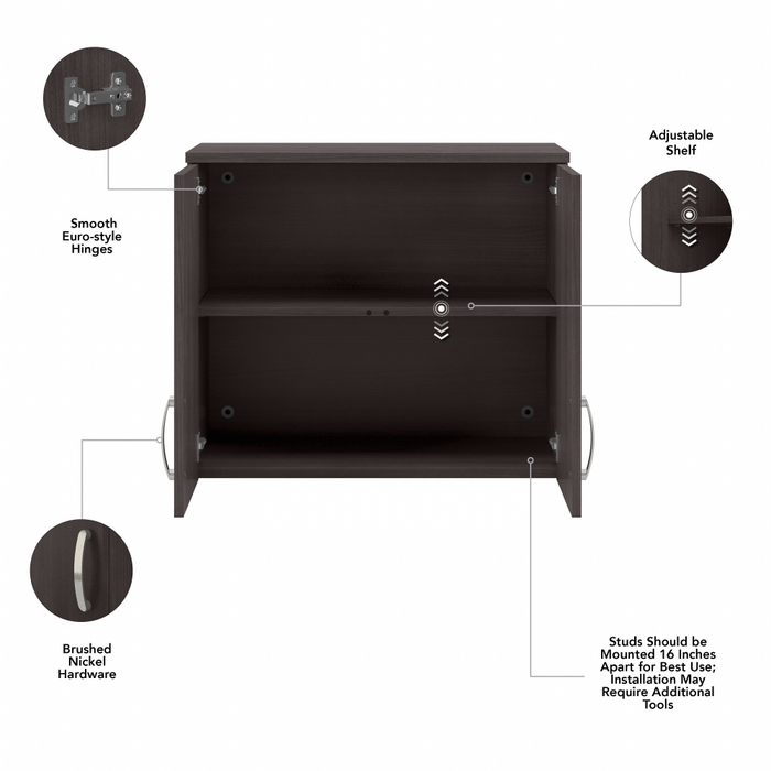 Universal Wall Cabinet with Doors and Shelves