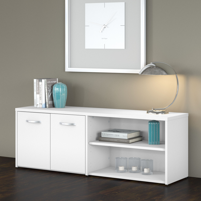 Studio C Low Storage Cabinet with Doors and Shelves