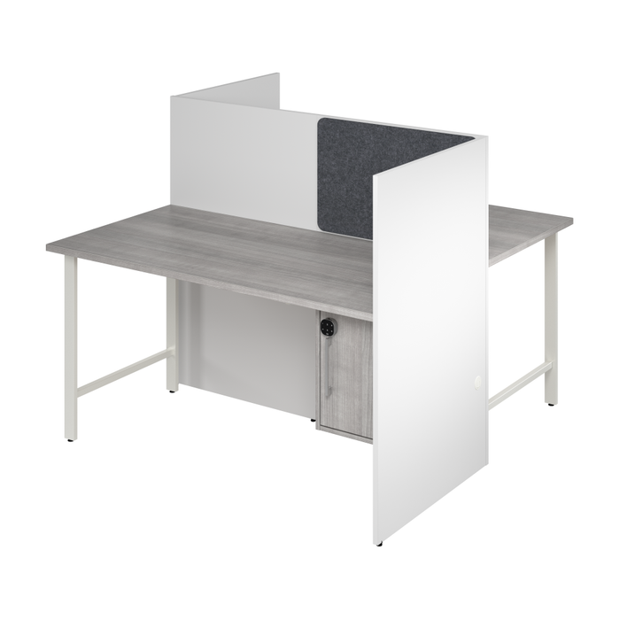 Hustle 60-inch 2 Person Office Cubicles with Locking Storage Cabinet