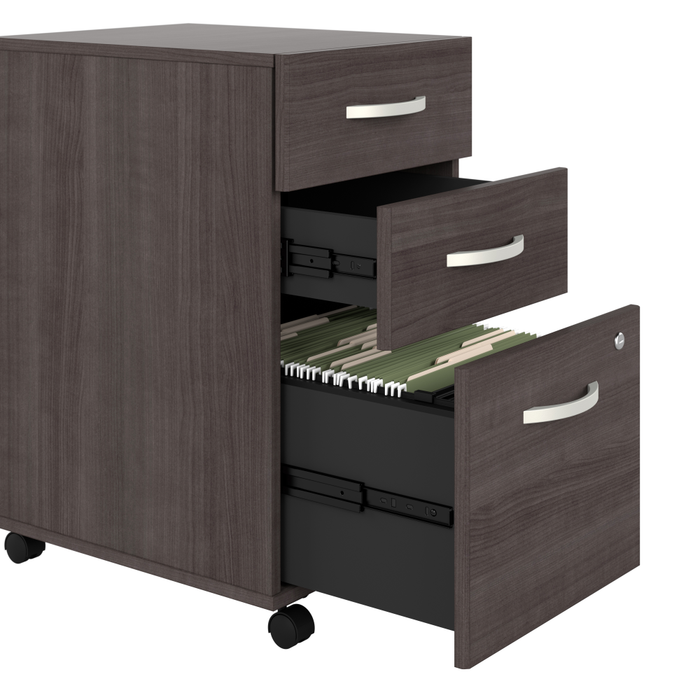 Hybrid 60W x 30D L Shaped Table Desk with Mobile File Cabinet