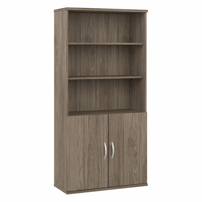 Studio C Tall 5 Shelf Bookcase with Doors