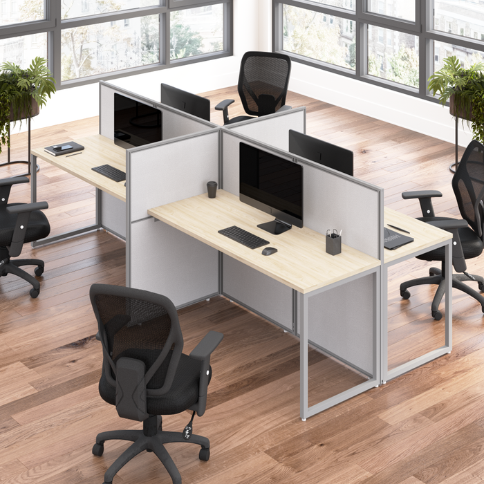 Easy Office 60W 4 Person Cubicle Desk Workstation with 45H Panels