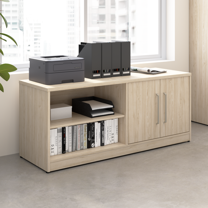 Vista Low Storage Cabinet with Doors and Shelves
