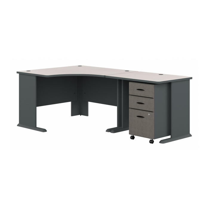 Series A 48W Corner Desk with 36W Return and Mobile File Cabinet