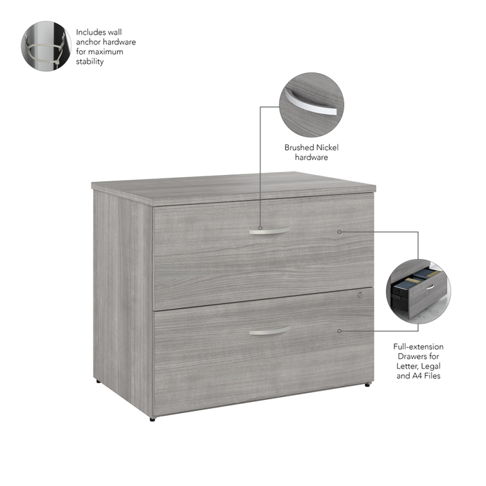 Hybrid 2 Drawer Lateral File Cabinet - Assembled