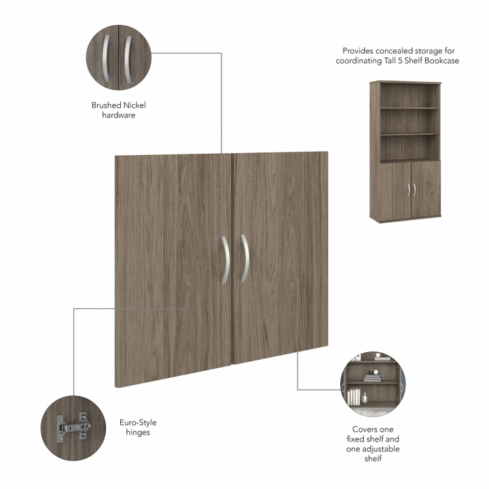 Studio C Tall 5 Shelf Bookcase with Doors