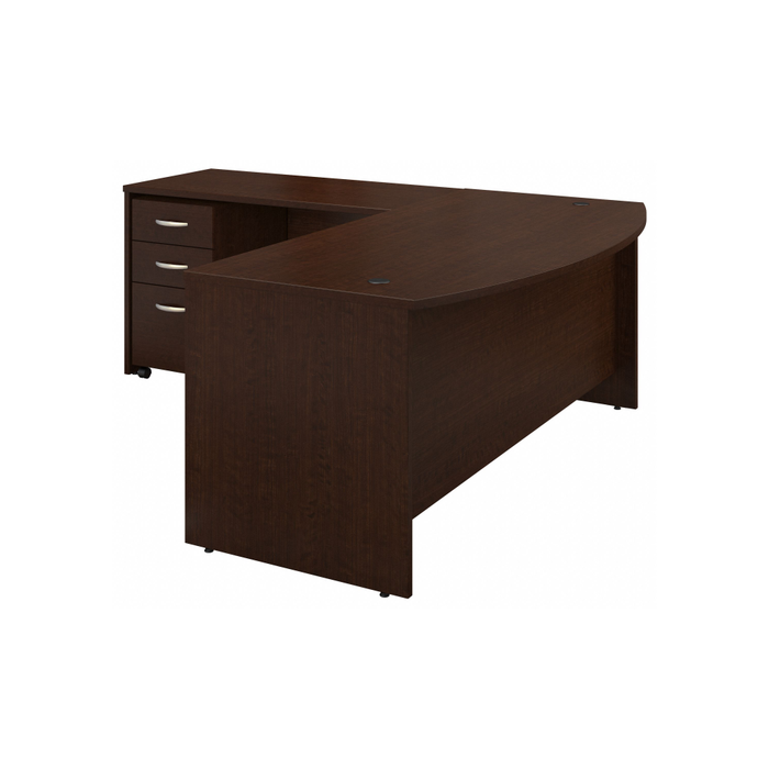 Series C 72W Bow Front L Shaped Desk with 48W Return and Mobile File Cabinet