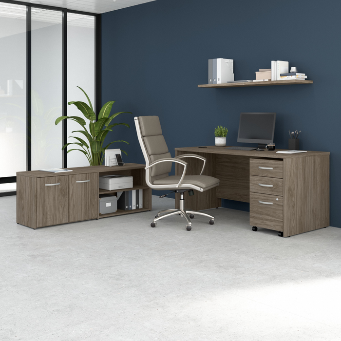 Studio C 60W x 30D Office Desk with Storage Return and Mobile File Cabinet