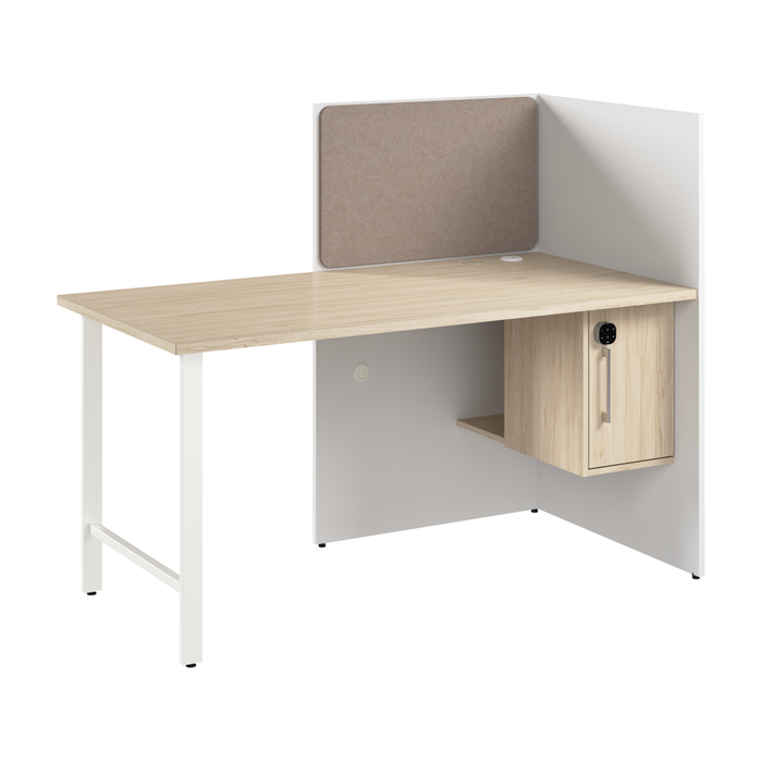 Hustle 60-inch Cubicle Desk for Office with Locking Storage Cabinet