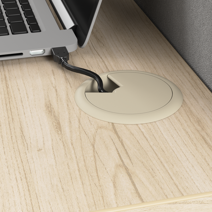 Office in an Hour 4 Person L Shaped Cubicle Desks with Storage, Drawers, and Organizers