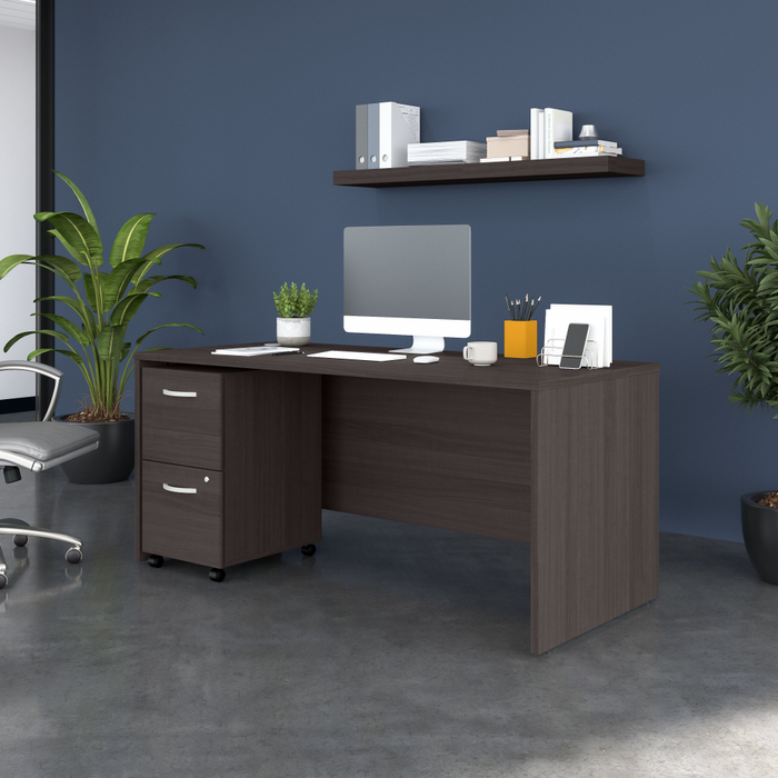 Studio C 66W x 30D Office Desk with 2 Drawer Mobile File Cabinet