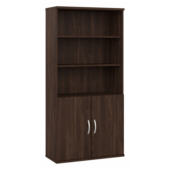 Studio C Tall 5 Shelf Bookcase with Doors