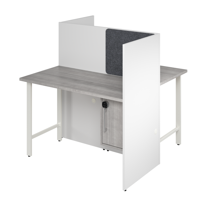 Hustle 48-inch 2 Person Office Cubicles with Locking Storage Cabinet