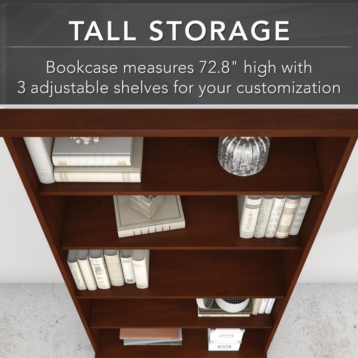 Studio C Tall 5 Shelf Bookcase