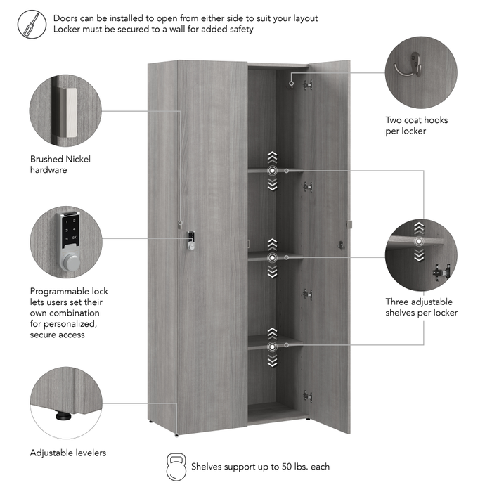 Assure Single Tier 2 Door Storage Locker with Keypad Locks