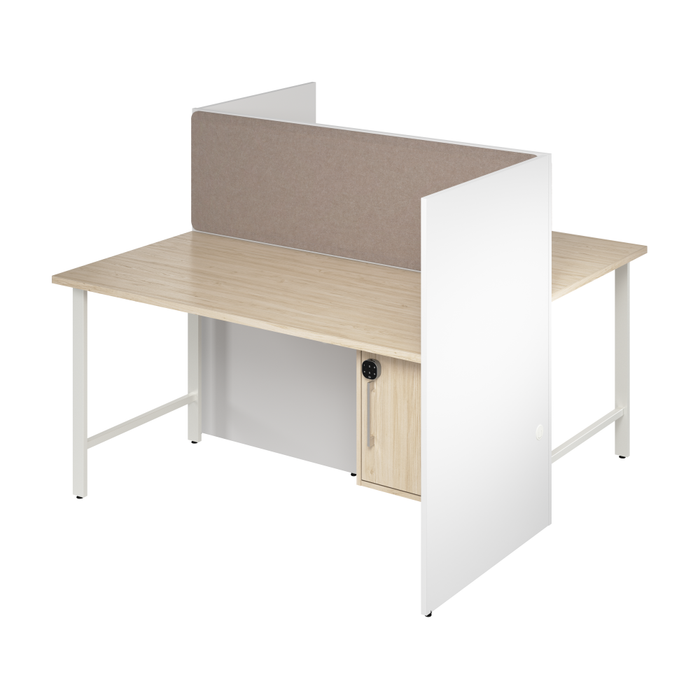 Hustle 60-inch 2 Person Office Cubicles with Locking Storage and Large Tackboards