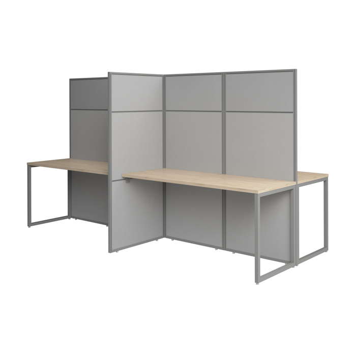 Easy Office 60-inch 4 Person Cubicle Desk with Tall Panels