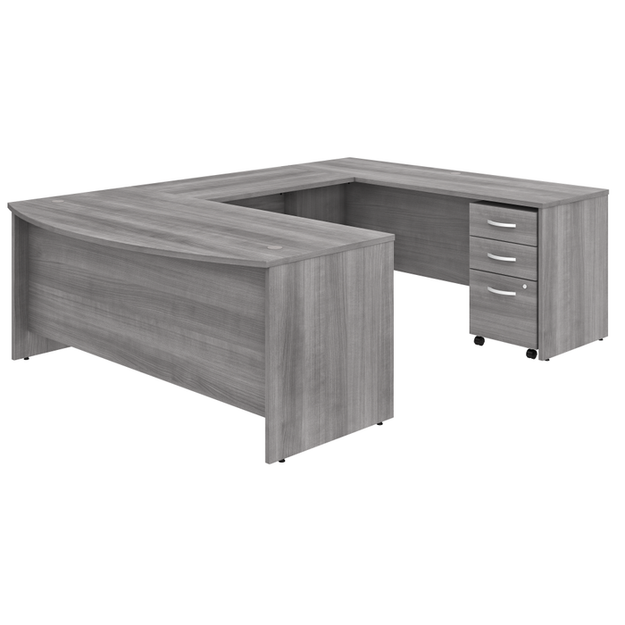 Studio C 72W x 36D U Shaped Desk with Mobile File Cabinet