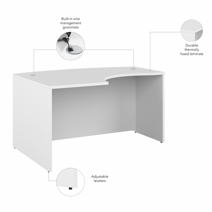 Studio C 60W x 43D Left Hand L-Bow Desk Shell