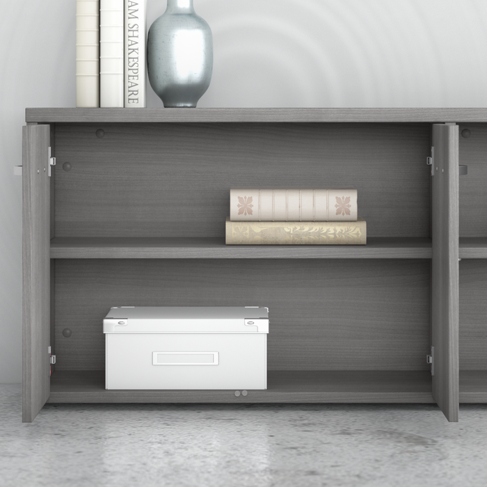 Studio C Low Storage Cabinet with Doors and Shelves
