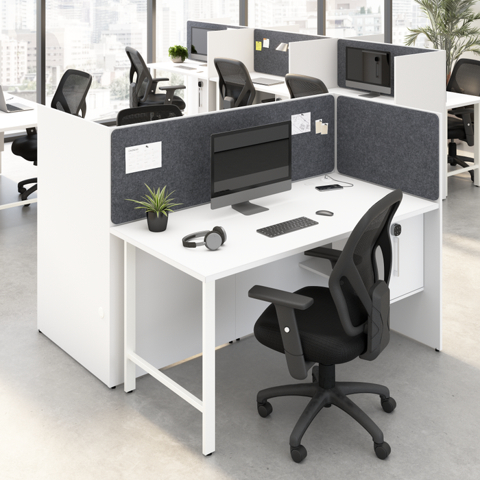Hustle 60-inch 2 Person Office Cubicles with Locking Storage and Large Tackboards