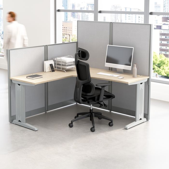 Office in an Hour 65-inch L Shaped Cubicle Desk