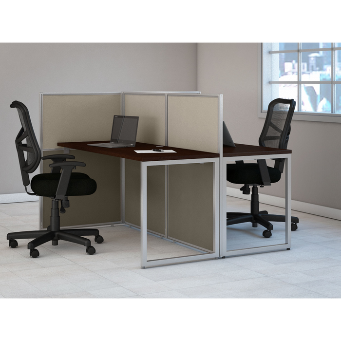 Easy Office 60W 2 Person Cubicle Desk Workstation with 45H Panels