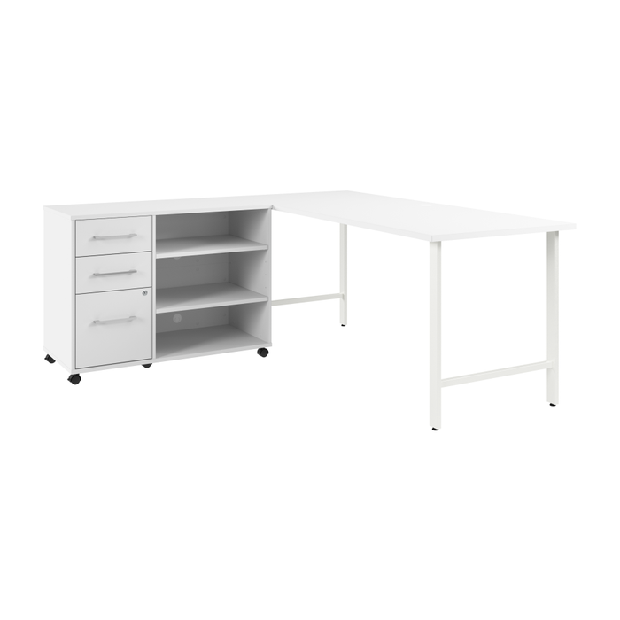 Hustle 72W x 30D Computer Desk and Storage Cabinet with Drawers and Shelves