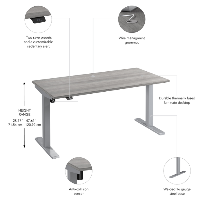 Move 40 Series 60W x 30D Electric Height Adjustable Standing Desk