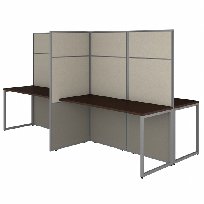 Easy Office 60-inch 4 Person Cubicle Desk with Tall Panels